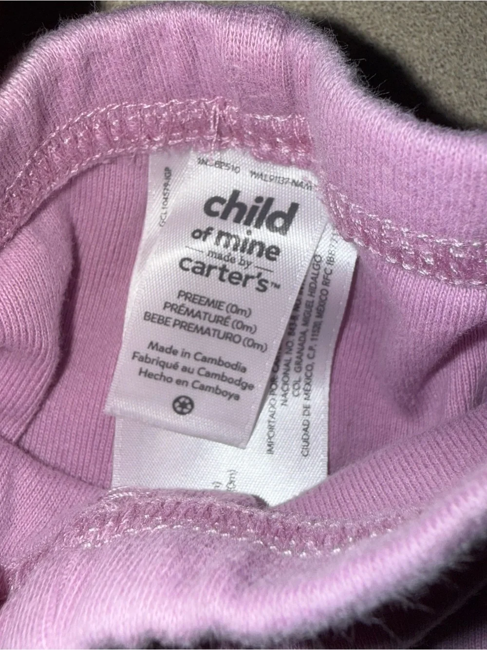 4 pair of Carter’s preemie baby girl pants mint, navy, pink, purple